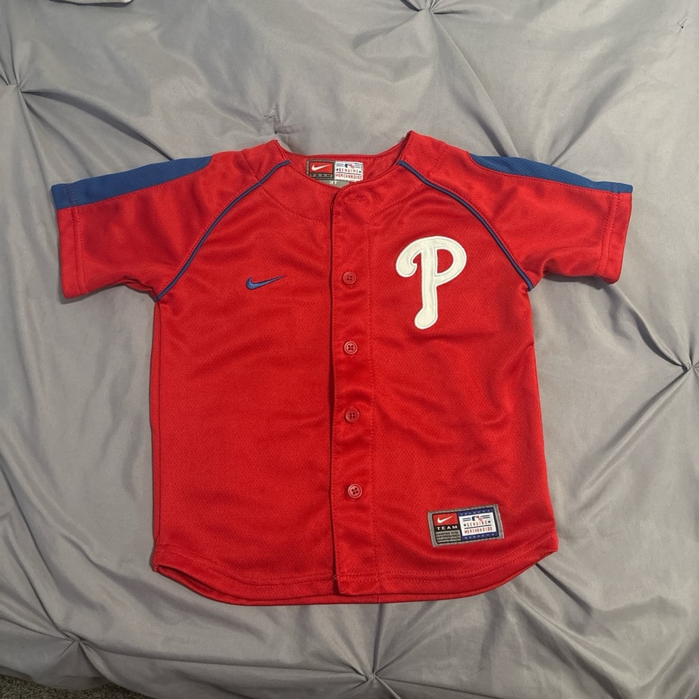 Nike Kids Red and Blue Baseball Jersey